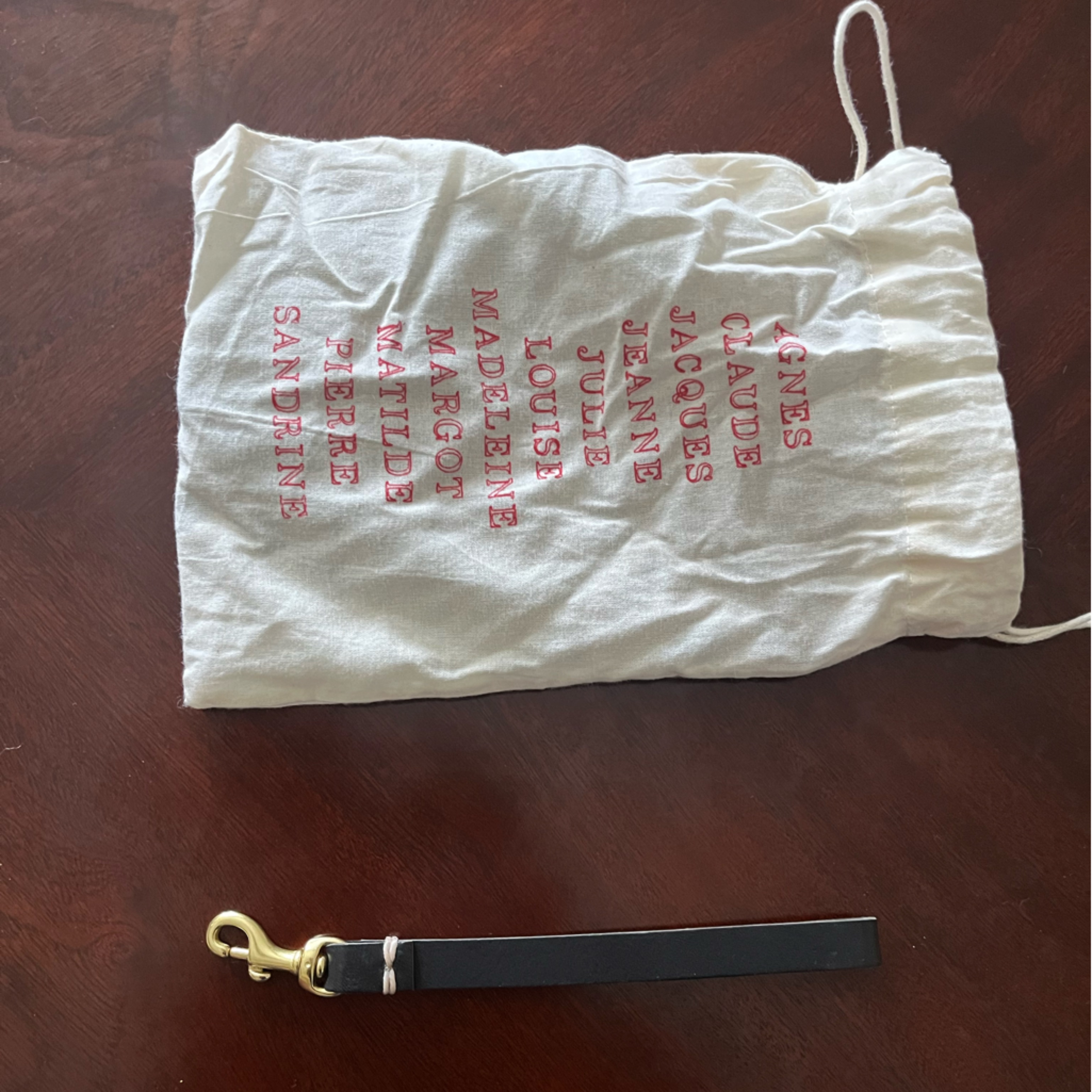 Clare V. Black Leather Wristlet Strap With Gold Hardware